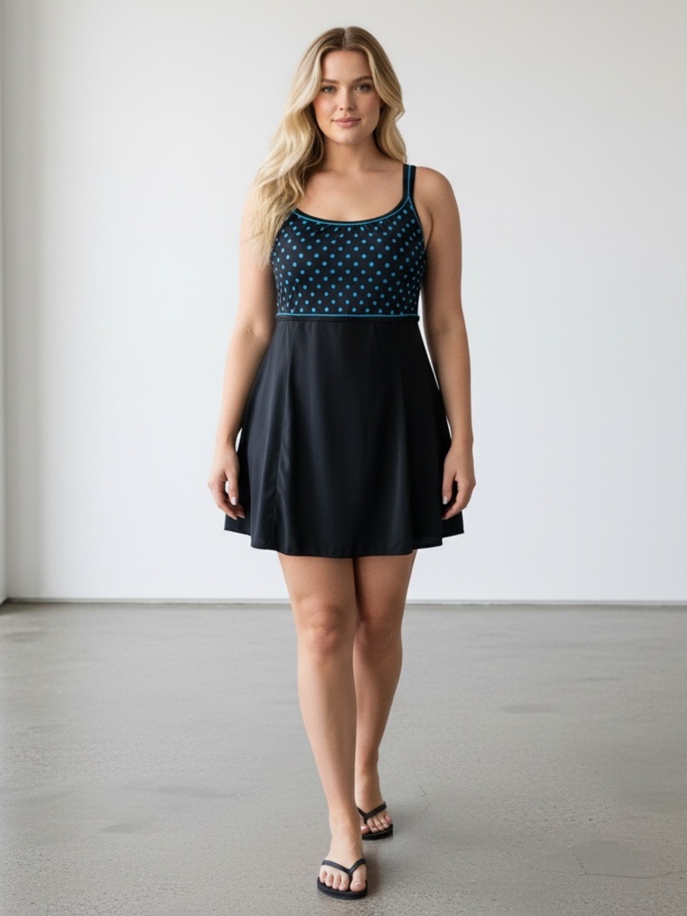 VINTAGE ROBBY LEN Polka Dot Swim Dress